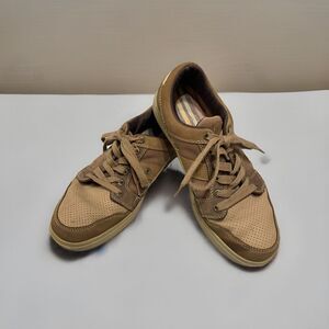 Margaritaville Boat Shoes Men 10 Lounge Act Loafer Brown Leather Lace Up Sneaker